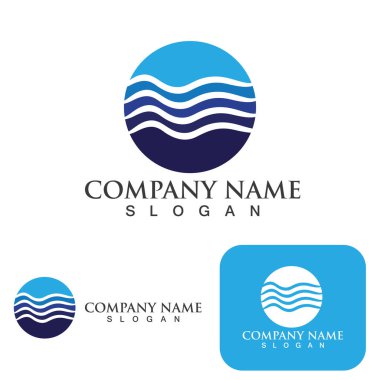 Su dalgası logo vektör çizimi tasarımı