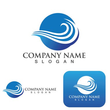 Su dalgası logo vektör çizimi tasarımı