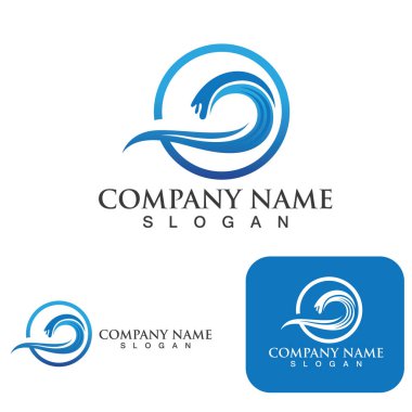 Su dalgası logo vektör çizimi tasarımı