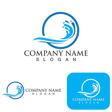 Su dalgası logo vektör çizimi tasarımı