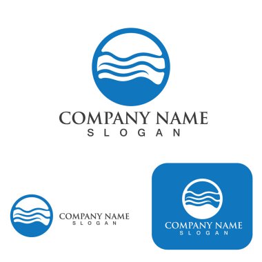 Su dalgası logo vektör çizimi tasarımı