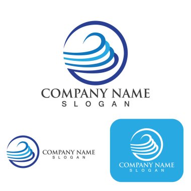 Su dalgası logo vektör çizimi tasarımı