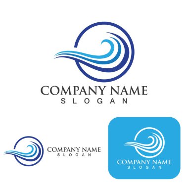 Su dalgası logo vektör çizimi tasarımı