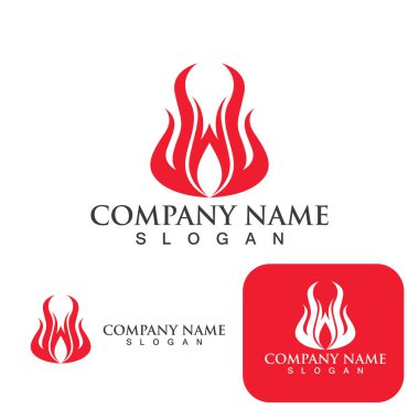 Ateş Logosu Ateş Şablonu Clipart Sembol Simgesi Vektörü 