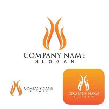 Ateş Logosu Ateş Şablonu Clipart Sembol Simgesi Vektörü 
