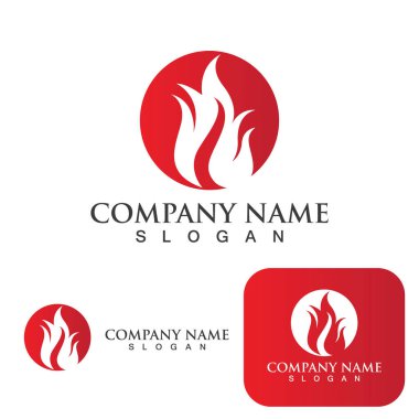 Ateş Logosu Ateş Şablonu Clipart Sembol Simgesi Vektörü 