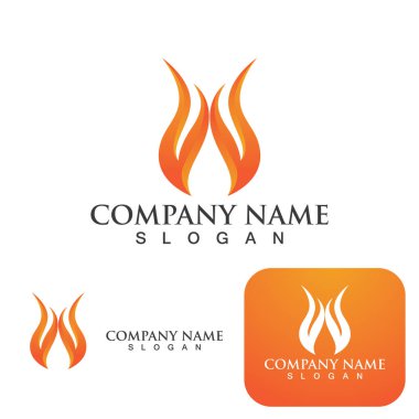 Ateş Logosu Ateş Şablonu Clipart Sembol Simgesi Vektörü 