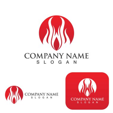 Ateş Logosu Ateş Şablonu Clipart Sembol Simgesi Vektörü 