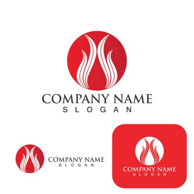 Ateş Logosu Ateş Şablonu Clipart Sembol Simgesi Vektörü 
