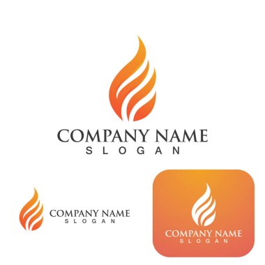 Ateş Logosu Ateş Şablonu Clipart Sembol Simgesi Vektörü 