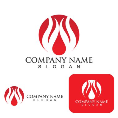 Ateş Logosu Ateş Şablonu Clipart Sembol Simgesi Vektörü 