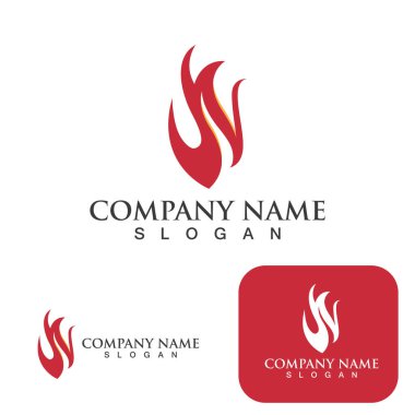 Ateş Logosu Ateş Şablonu Clipart Sembol Simgesi Vektörü 