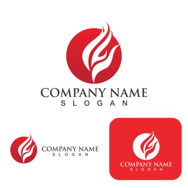 Ateş Logosu Ateş Şablonu Clipart Sembol Simgesi Vektörü 