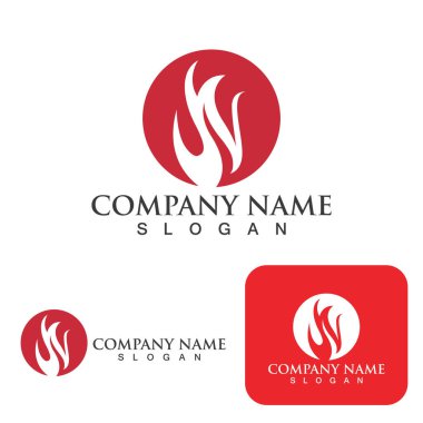 Ateş Logosu Ateş Şablonu Clipart Sembol Simgesi Vektörü 