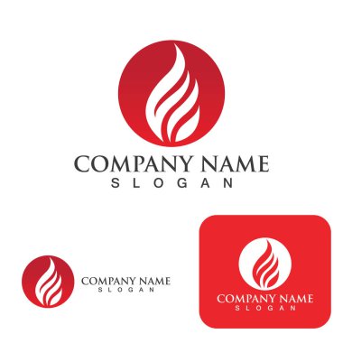 Ateş Logosu Ateş Şablonu Clipart Sembol Simgesi Vektörü 