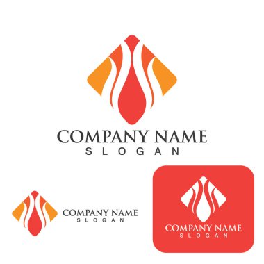 Ateş Logosu Ateş Şablonu Clipart Sembol Simgesi Vektörü 