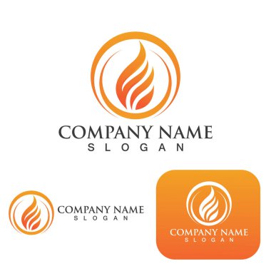 Ateş Logosu Ateş Şablonu Clipart Sembol Simgesi Vektörü 