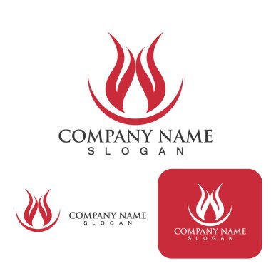Ateş Logosu Ateş Şablonu Clipart Sembol Simgesi Vektörü 