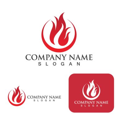 Ateş Logosu Ateş Şablonu Clipart Sembol Simgesi Vektörü 