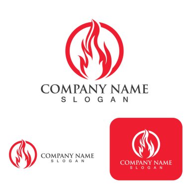 Ateş Logosu Ateş Şablonu Clipart Sembol Simgesi Vektörü 