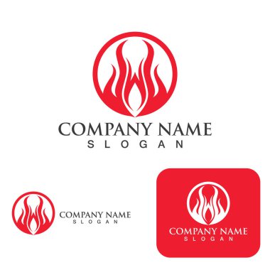 Ateş Logosu Ateş Şablonu Clipart Sembol Simgesi Vektörü 
