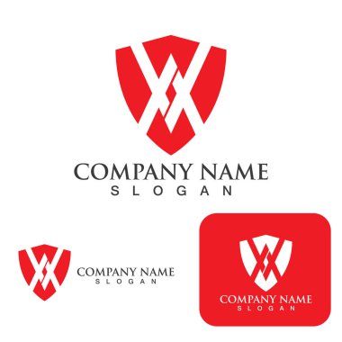 Kalkan Güvenliği Logo Şablonu vektör resimleme 