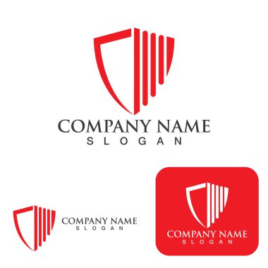 Kalkan Güvenliği Logo Şablonu vektör resimleme 
