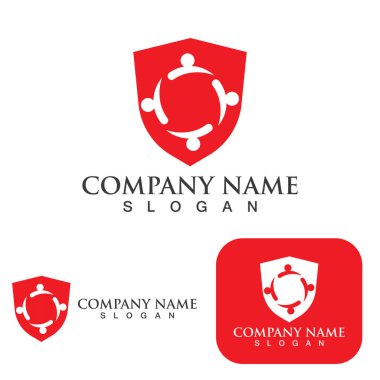 Kalkan Güvenliği Logo Şablonu vektör resimleme 