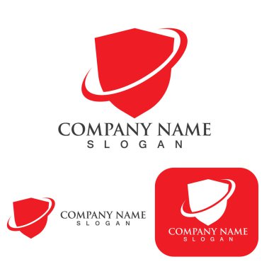 Kalkan Güvenliği Logo Şablonu vektör resimleme 