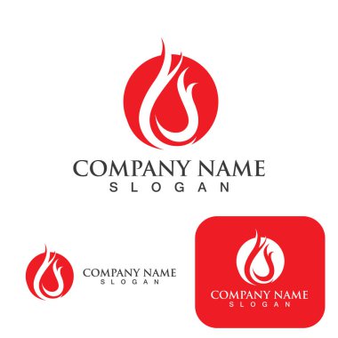 Ateş Logosu Ateş Şablonu Clipart Sembol Simgesi Vektörü 