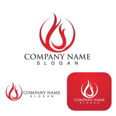 Ateş Logosu Ateş Şablonu Clipart Sembol Simgesi Vektörü 