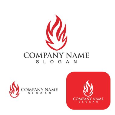 Ateş Logosu Ateş Şablonu Clipart Sembol Simgesi Vektörü 