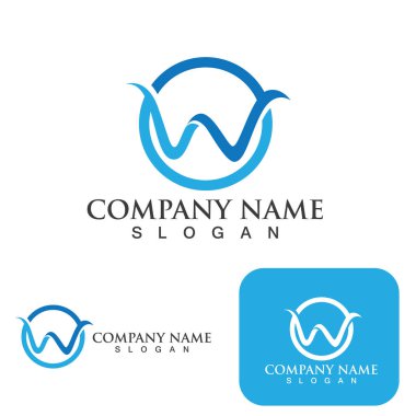 W Harfi Logo Şablonu vektör çizimi tasarımı