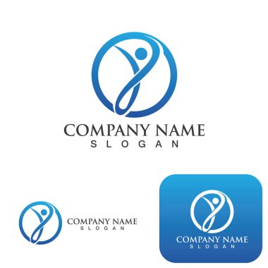 Sağlıklı Yaşam İnsanları Logosu ve sembol vektörü