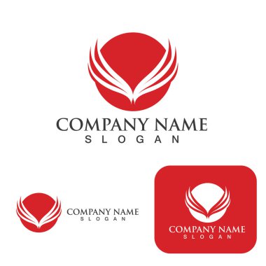 Kanat Falcon kuş logo şablonu vektörü