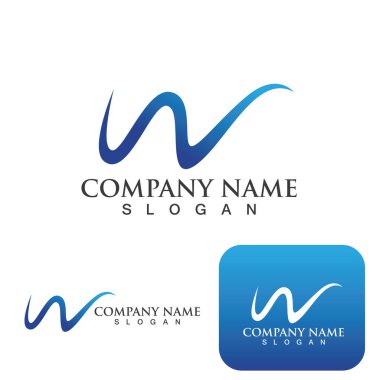W Harfi Logo Şablonu vektör çizimi tasarımı