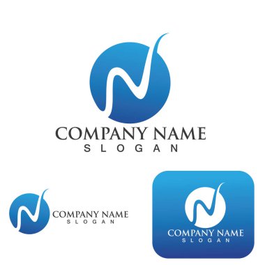 W Harfi Logo Şablonu vektör çizimi tasarımı