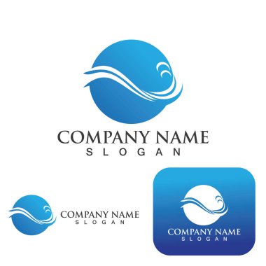 Su dalgası logo vektör çizimi tasarımı