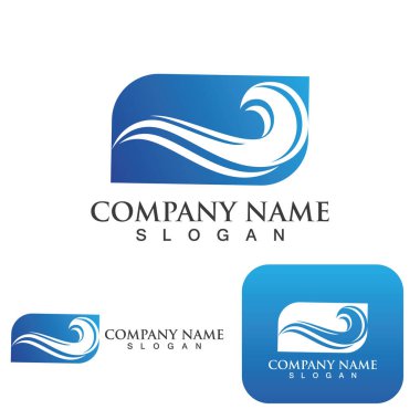 Su dalgası logo vektör çizimi tasarımı