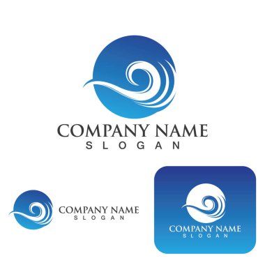 Su dalgası logo vektör çizimi tasarımı