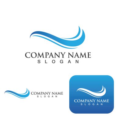 Su dalgası simgesi vektör çizim logosu