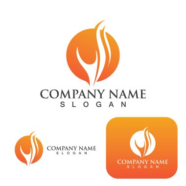 Ateş Logosu Ateş Şablonu Clipart Sembol Simgesi Vektörü 