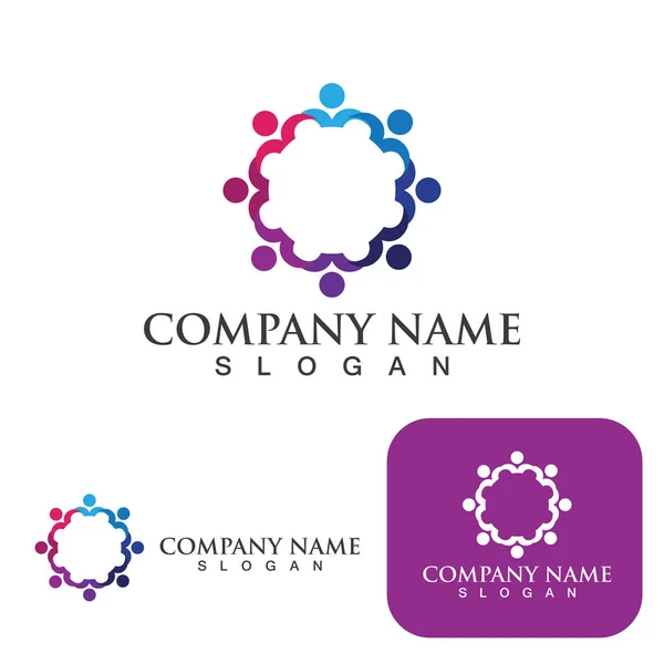 Community Group Logo Network Social Icon Vector — Stock Vector