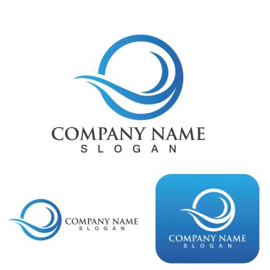 Su dalgası simgesi vektör çizim logosu