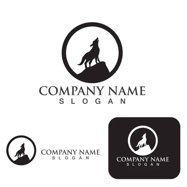 Wolf Logo Template Design Ilustração Vetorial — Vetor de Stock