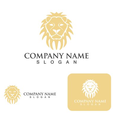 Aslan Logo şablonu vektör simge illüstrasyon tasarımı