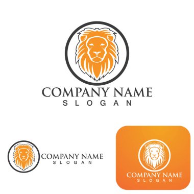 Aslan Logo şablonu vektör simge illüstrasyon tasarımı