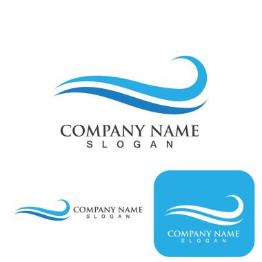 Su dalgası simgesi vektör çizim logosu