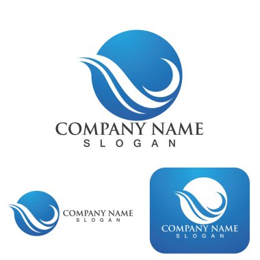 Su dalgası simgesi vektör çizim logosu