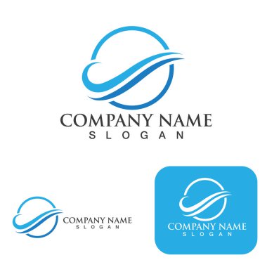 Su dalgası simgesi vektör çizim logosu